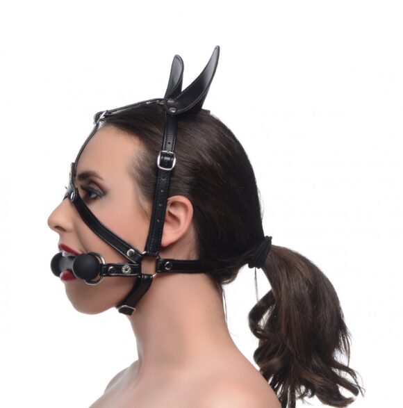 Dark Horse Pony Head Harness with Silicone Bit - Image 2