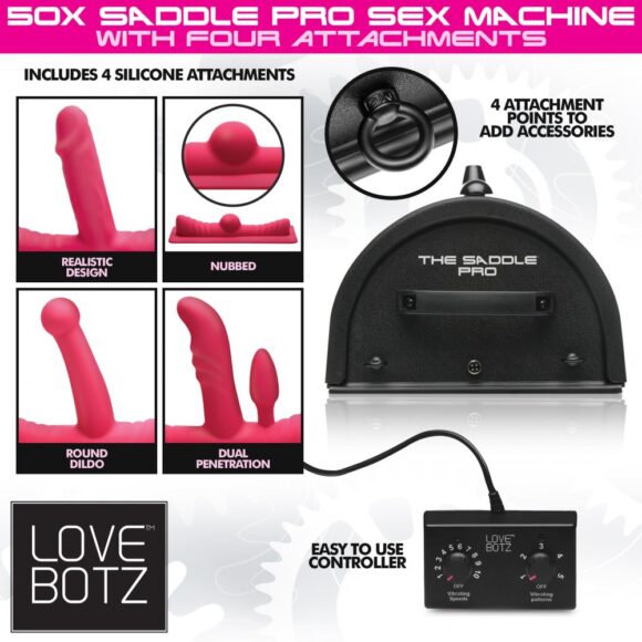 50X Saddle Pro Sex Machine with 4 Attachments - Image 3